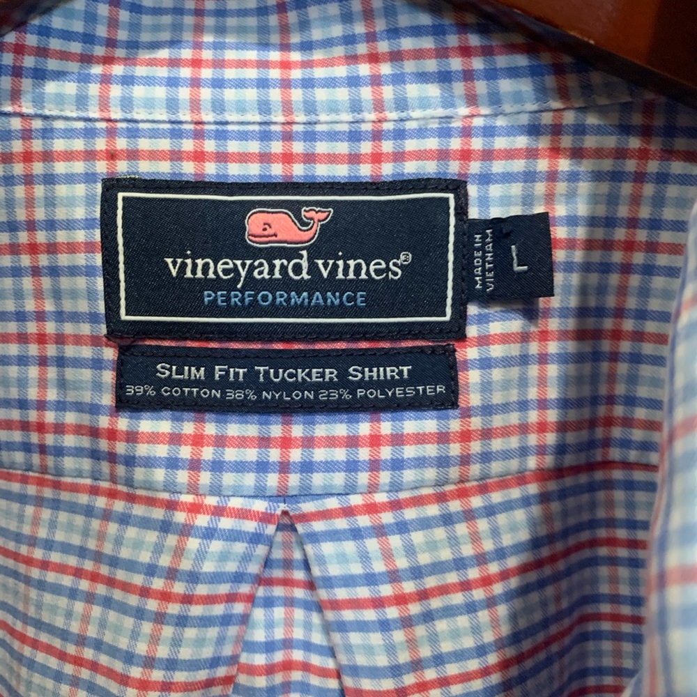 Vineyard Vines Performance Checked Button Down Sh… - image 3